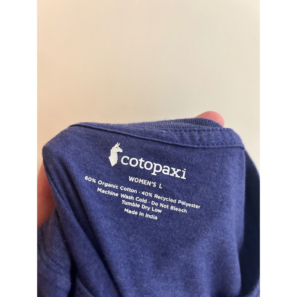 Cotopaxi Womens Topo Llama T-Shirt Purple Heather Organic Cotton Blend Large - Picture 2 of 6
